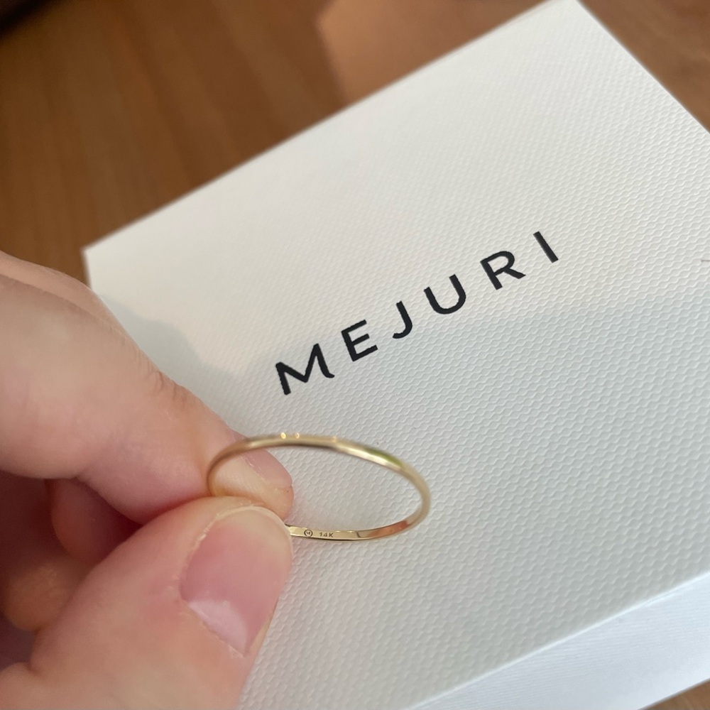 14K Yellow Gold Mejuri Delicate Stacker Gold Band